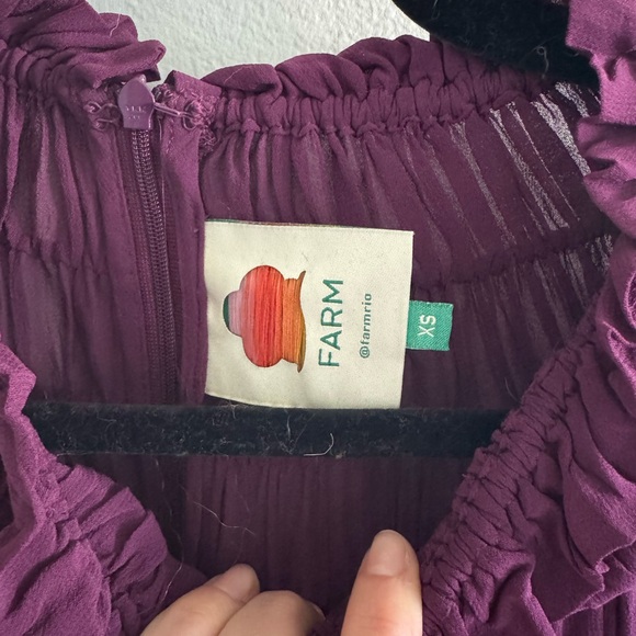 Farm Rio burgundy Ruffled Blouse - Picture 3 of 4